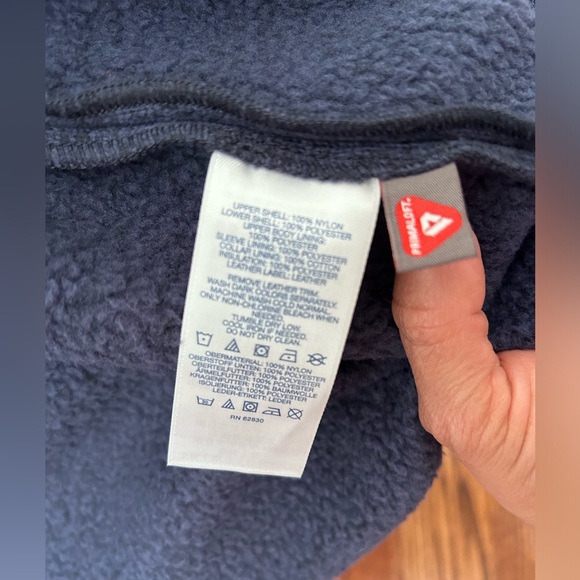 Lands’ End Men’s Jacket Quilted Navy Blue Small Brown Corduroy Collard - Picture 8 of 8